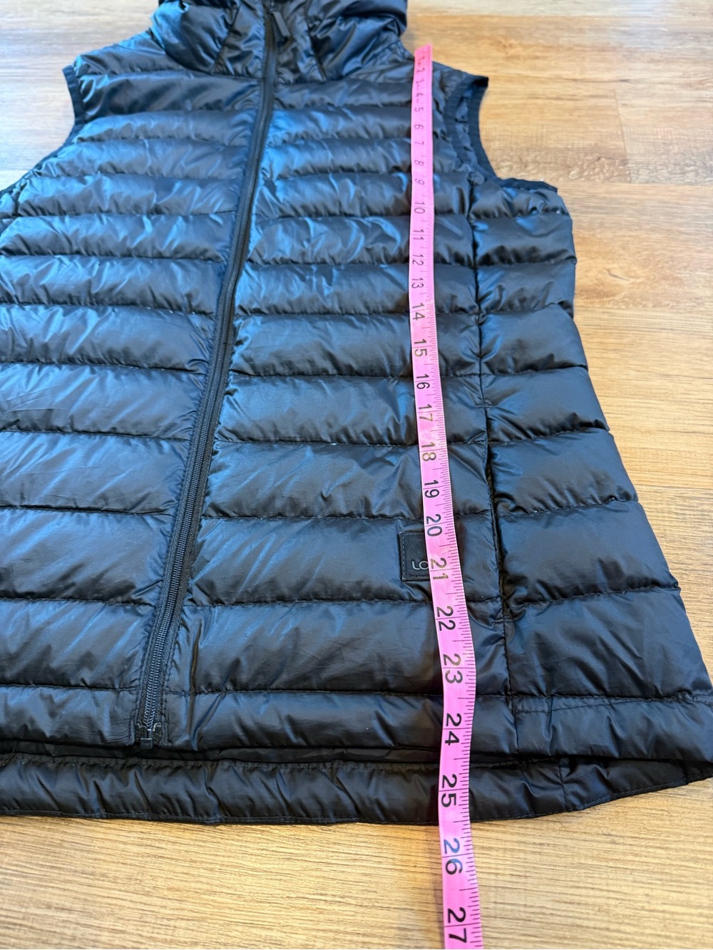 Lole Black Hooded Quilted Down Puffer Vest Medium - Picture 7 of 8